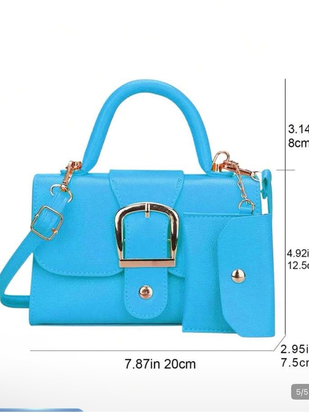 Bright Blue Women's Top-Handle Satchel with Buckle Accent